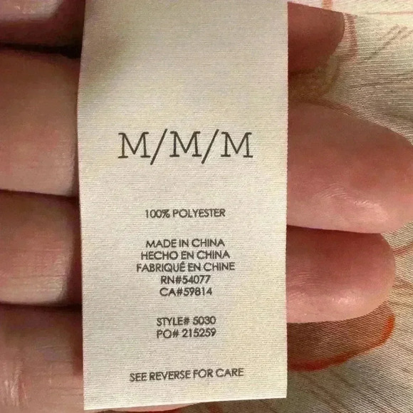 CAbi Blossom Floral top navy ,orange, And Cream sz Medium Tiered Layers - Picture 7 of 8